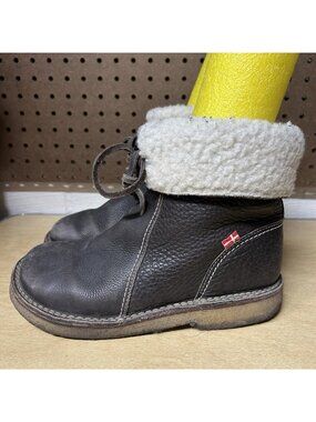 DUCKFEET Arhus Leather Wool Shearling Boots Brown Sz 38 7.5 - 8